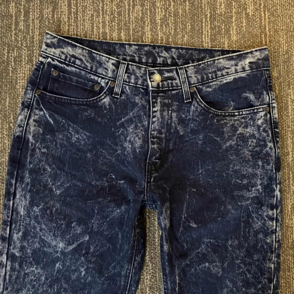 Levi's Men's 541 Tapered Athletic fit Dark Blue Indigo Acid Wash Jeans 32 x 32 - Picture 2 of 7